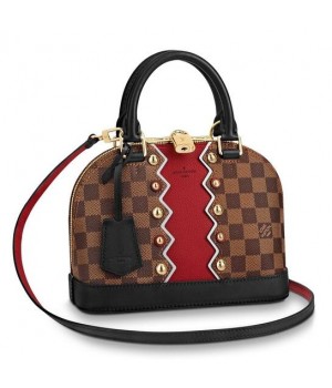 Louis Vuitton Alma BB Bag Damier Ebene Studs N40046