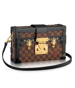 Louis Vuitton N41003 Petite Malle Crossbody Bag Damier Ebene Canvas