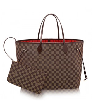 Louis Vuitton N41357 Neverfull GM Shoulder Bag Damier Ebene Canvas