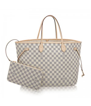 Louis Vuitton N41360 Neverfull GM Shoulder Bag Damier Azur Canvas