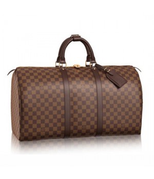 Louis Vuitton N41427 Keepall 50 Duffel Bag Damier Ebene Canvas