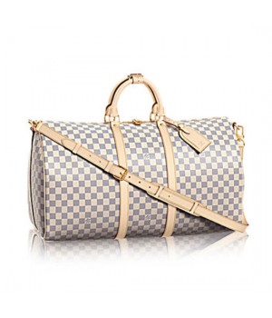 Louis Vuitton N41429 Keepall Bandouliere 55 Duffel Bag Damier Azur Canvas