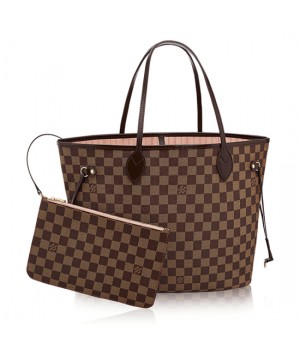 Louis Vuitton N41603 Neverfull MM Shoulder Bag Damier Ebene Canvas