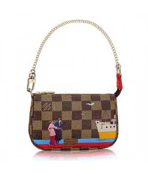 Louis Vuitton N41667 Mini Pochette Accessoires Damier Ebene Canvas