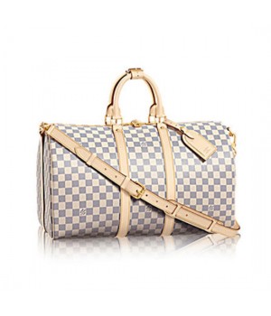 Louis Vuitton N48223 Keepall Bandouliere 45 Duffel Bag Damier Azur Canvas