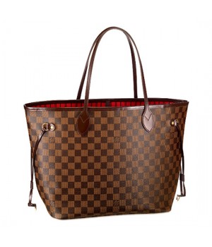 Louis Vuitton N51105 Neverfull MM Shoulder Bag Damier Ebene Canvas