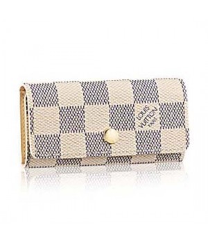 Louis Vuitton N60020 4 Key Holder Damier Azur Canvas