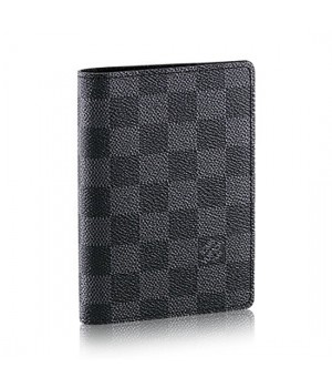 Louis Vuitton N60031 Passport Cover Damier Graphite Canvas