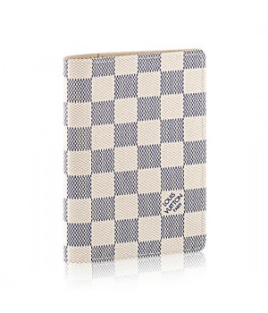 Louis Vuitton N60032 Passport Cover Damier Azur Canvas