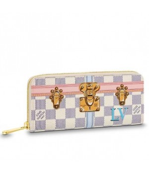 Louis Vuitton Clemence Wallet Damier Azur Trunk Summer N60109
