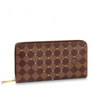 Louis Vuitton Zippy Wallet Damier Ebene Studs N60122
