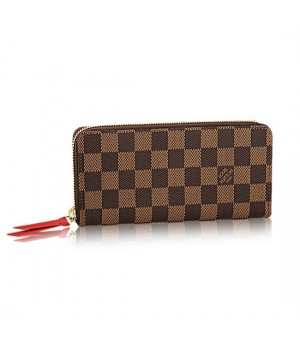 Louis Vuitton N60534 Clemence Wallet Damier Ebene Canvas