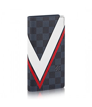 Louis Vuitton N64003 Brazza Wallet Damier Cobalt Canvas