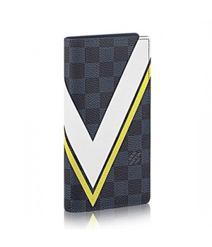 Louis Vuitton N64004 Brazza Wallet Damier Cobalt Canvas
