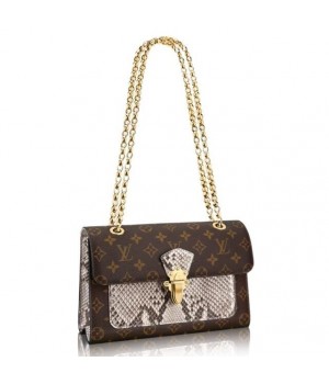 Louis Vuitton Victoire Bag Python and Monogram Canvas N92961