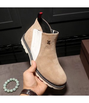 Louis Vuitton Suede Boots For Men Beige (Shoe-7112404 )