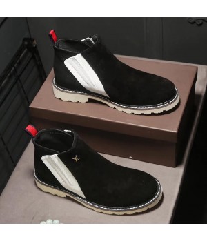 Louis Vuitton Suede Boots For Men Black (Shoe-7112406 )