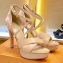 Louis Vuitton Monogram Calfskin Platform Heel Sandals Nude 2019 (1054-9062512 )