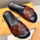 Louis Vuitton Monogram Canvas Flat Slide Sandals Coffee 2019(For Women and Men) (DLY-9062517 )