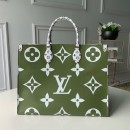 Louis Vuitton Onthego Shopper Tote Bag M44571 Khaki Green/White 2019 (KD-9042630 )