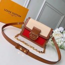 Louis Vuitton Grained Calfskin Dauphine PM Bag M44398 Off-White/Red 2019 (TINO-8122011 )