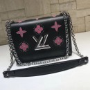 Louis Vuitton Studded Monogram Flowers Twist MM Bag Black Cruise 2019 (HTM-8111209 )