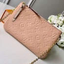 Louis Vuitton Monogram Empreinte Leather Pochette Double Zip Clutch M63919 Beige/Dorﾨﾦ 2019 (F-9012121 )
