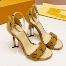 Louis Vuitton Silhouette Monogram Flower Shaped Heel Sandals Yellow 2019 (1050-9051537 )