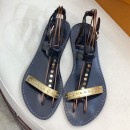 Louis Vuitton Flat Passenger Studs Straps Sandals Black 2019 (1050-9051544 )