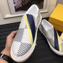 Louis Vuitton Men's Slip-on Sneaker Damier Cobalt Canvas Yellow 2017 (K2100-7061707 )