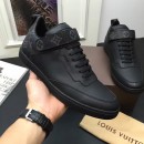 Louis Vuitton Men's Leather Sneaker Black 2017 (K2100-7061717 )