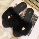 Louis Vuitton LOCK IT Mink Flat Mule Black 2018 (BKL-8052522 )