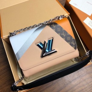 Louis Vuitton Twist Denim MM Chain Bag M50280 Pink 2019 (LVSJ-9032203 )