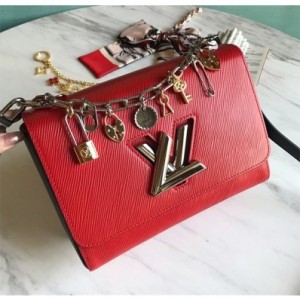 Louis Vuitton Love Lock Charms Twist MM in Epi Leather M52894 Red 2019 (LVSJ-9021420 )