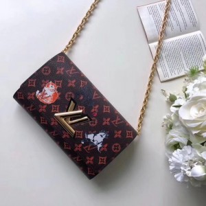 Louis Vuitton Catogram Cats Twist Chain Wallet M63888 Brown 2019 (TINO-8122523 )