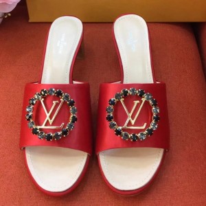 Louis Vuitton Satin Madeleine Mule Red 2018  (LG-8022819 )