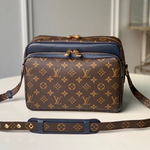 Louis Vuitton Nil Slim Shoulder Bag in Monogram Canvas M51478 Blue Leather 2019 (KD-9042615 )
