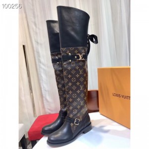 Louis Vuitton Monogram Canvas/Clafskin Over Knee Boot 2018 (GD1054-8121527 )