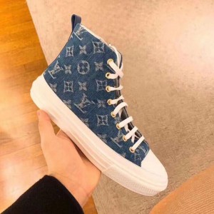 Louis Vuitton Stellar High-top Sneaker in Blue Monogram Denim 1A4VTA 2019 (SIYA-9030838 )