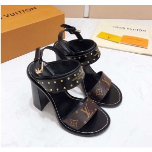 Louis Vuitton Horizon Monogram Heel 10cm Sandals Dark Coffee 2019 (KER-9022525 )