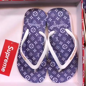 Louis Vuitton x Supreme Thong Sandal Blue 2017 (SZ3040-7060520 )