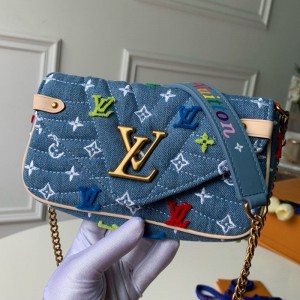 Louis Vuitton Denim New Wave Chain Pochette Pouch M67531 Denim Blue 2019 (KD-9050831 )