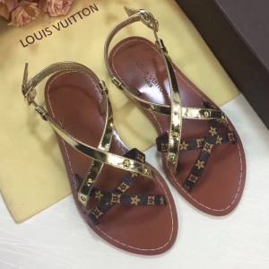 Louis Vuitton Carimbo Sandal 1A2K97 Gold 2017 (GD5002-7050511 )