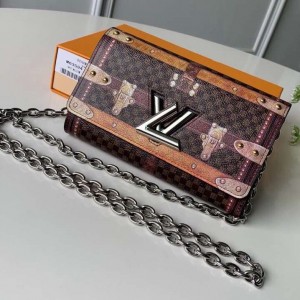 Louis Vuitton Transformed Damier Canvas Twist Chain Wallet M63594 2018 (F-9012125 )
