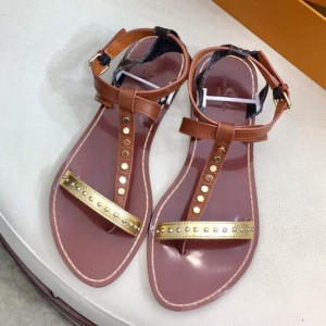 Louis Vuitton Flat Passenger Studs Straps Sandals Brown 2019 (1050-9051545 )
