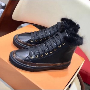 Louis Vuitton STELLAR Sneaker Boot With Fur Black 2018 (GD1054-8090159 )