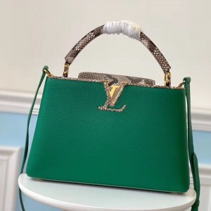 Louis Vuitton Capucines PM Python Top Handle Bag N95384 Green/Grey 2019 (LVSJ-9031826 )