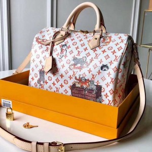 Louis Vuitton Transformed Monogram Canvas Speedy 30 Bag M44400 White/Orange 2019 (TINO-8122025 )