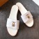 Louis Vuitton Lock It Flat Slide Sandals 1A4FG7 White Leather 2019 (EM-9041335 )
