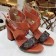 Louis Vuitton Horizon Calfskin Monogram Cross-Over Straps LV Circle Heel Sandals Tan 2019 (1050-9061825 )